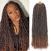 Leeven 20 Inch Pretwisted Passion Twist Hair 8 Packs Ombre Brown Pre Looped Corchet Braids For Women Long Bohemian Synthetic Hai