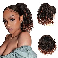 Peacoco Curly Ponytail Extension Drawstring Ponytails For Black Women Synthetic Curly Drawstring Ponytail With 2 Clips On Ponyta