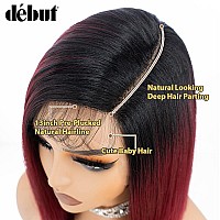 D But Side Part Lace Front Asymmetrical Wigs 13X4X05 Lace Frontal Long Bob Wig Preplucked Natural Hairline With Baby Hair 12