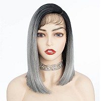 D But Long Bob Wig Side Part Lace Front Wigs C Part Asymmetrical Wig 13X4X05 Lace Frontal Preplucked Natural Hairline With Ba