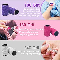 Nail Sanding Bands For Nail Drill 300Pcs Nail Sanding Bands Coarse Fine Grit Sanding Bands 100180240Grit Sanding Bands With