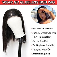 V Show Wear And Go Glueless Bob Wigs Human Hair Pre Plucked Pre Cut Hd Lace Glueless Bob Wig Human Hair Wear Go Glueless Bob Wig