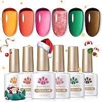 Born Pretty Jelly Gel Nail Polish Christmas Fall Winter Crystal Transparent Gel Polish Set Translucent Sheer Clear Gel Polish Re