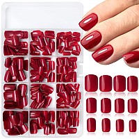 Loveourhome 360Pc Square Press On Nails Short Fake Nails Red Acrylic Press On Nails Square Nail Tips Full Cover Glue Nails Chris