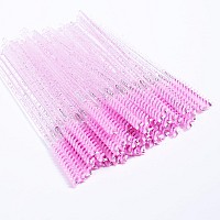 Ilaesh Skinny Mascara Wands Eyebrow Brushes For Lash Extensions Beauty Makeup Tool 50 Pcs Crystal Pink