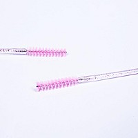 Ilaesh Skinny Mascara Wands Eyebrow Brushes For Lash Extensions Beauty Makeup Tool 50 Pcs Crystal Pink