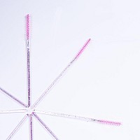 Ilaesh Skinny Mascara Wands Eyebrow Brushes For Lash Extensions Beauty Makeup Tool 50 Pcs Crystal Pink