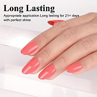 Imtiti Light Coral Gel Nail Polish 05 Fl Oz Coral Orange Color Gel Polish Formanicure Salon Diy Nail Art At Home Gift For Wom