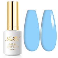 Imtiti Blue Gel Nail Polish Bright Blue Color Gel Polish For Manicure Salon Or Diy Nail Art At Home 05 Fl Oz