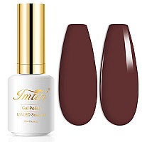 Imtiti Gel Nail Polish 1 Pcs 15Ml Maroon Brown Color Gel Polish Soak Off Nail Art Manicure Salon Diy Nail Lamp Gel Nail Design