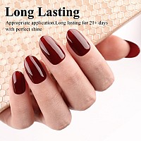 Imtiti Dark Red Gel Nail Polish 1 Pcs 15Ml Maroon Red Color Autumn Winter Gel Polish Uv Led Soak Off Nail Art Manicure Salon Di