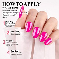 Imtiti Hot Pink Gel Nail Polish 1 Pcs 15Ml Hot Pink Color Gel Polish Uvled Soak Off Nail Art Manicure Salon Diy Nail At Home G