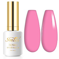 Imtiti Pink Gel Nail Polish Pink Color Uvled Soak Off Gel Polish For Manicure Salon Diy Nail Art At Home 05 Fl Oz