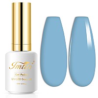 Imtiti Blue Gel Nail Polish Baby Blue Gel Polish For Manicure Salon Or Diy Nail Art At Home 05 Fl Oz