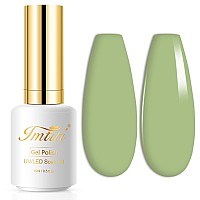 Imtiti Green Gel Nail Polish Khaki Green Gel Polish Gift For Women 05 Fl Oz