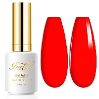 Imtiti Gel Nail Polish 1 Pcs 15Ml Neon Red Color Gel Polish Soak Off Nail Art Manicure Salon Diy Nail Lamp Gel Nail Design Deco