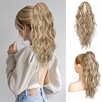 Flufymooz Ponytail Extension 18 Inch Claw Clip Ponytail Extension Wavy Curly Claw Clip In Ponytail Hair Extensions Fake Ponyt