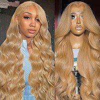 Keabalo Honey Blonde Lace Front Wigs Human Hair Pre Plucked 13X4 Blonde Body Wave Hd Lace Front Wigs Human Hair 180 Density 27