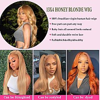 Keabalo Honey Blonde Lace Front Wigs Human Hair Pre Plucked 13X4 Blonde Body Wave Hd Lace Front Wigs Human Hair 180 Density 27