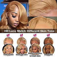 Keabalo Honey Blonde Lace Front Wigs Human Hair Pre Plucked 13X4 Blonde Body Wave Hd Lace Front Wigs Human Hair 180 Density 27