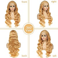 Keabalo Honey Blonde Lace Front Wigs Human Hair Pre Plucked 13X4 Blonde Body Wave Hd Lace Front Wigs Human Hair 180 Density 27