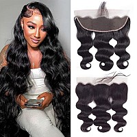 Lemoda 13X6 Frontal 14 Inch Water Wave Hd Transparent Lace Frontals Wet And Wavy Frontal 12A Brazilian Virgin Human Hair Lace Fr