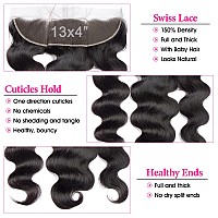 Lemoda 13X6 Frontal 14 Inch Water Wave Hd Transparent Lace Frontals Wet And Wavy Frontal 12A Brazilian Virgin Human Hair Lace Fr