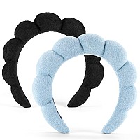 Ztomine Face Wash Headband Set Of 2 Terry Cloth Spa Headbands For Washing Face Or Facial Puffy Makeup Headbands For Skincare