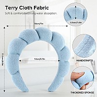 Ztomine Face Wash Headband Set Of 2 Terry Cloth Spa Headbands For Washing Face Or Facial Puffy Makeup Headbands For Skincare