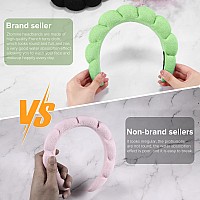 Ztomine 2 Count Hairband Set Of 2 Thick Soft Plush Absorbent Terry Cloth Spa Headbands For Washing Face Or Facial Puffy