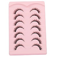 Gmagictobo Natural Lashes Short Wispy Cat Eye False Eyelashes Clear Band Fake Eyelashes Pack 7 Pairs Soft Strips Fake Eye Lashes