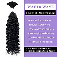 Liqusee Human Braiding Hair 100G One Bundlepack 24 Inch Natural Black Water Wave Curly Human Hair For Braiding No Weft 100 Unp