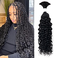 Liqusee Human Braiding Hair 100G One Bundlepack 20 Inch Natural Black Water Wave Curly Human Hair For Braiding No Weft 100 Unp