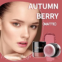 Face Blush Powder Makeup Soft Mushroom Blush For Cheeks Long Lasting Makeup Powder Highlight - Matte Finish (Autumn Berry)