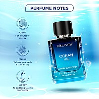 Bella Vita Luxury Ocean Eau De Parfum For Men 348 Fl Oz Aquatic Perfume For Men Notes Aqueous Fresh Orchid Floral