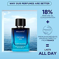 Bella Vita Luxury Ocean Eau De Parfum For Men 348 Fl Oz Aquatic Perfume For Men Notes Aqueous Fresh Orchid Floral