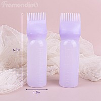 Framendino 4 Pack Purple Root Comb Applicator Bottles Hair Dye Bottle Plastic Brush Comb Bottle With Graduated Scale For Hair C