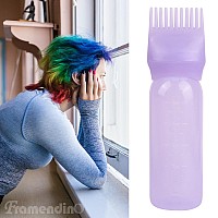 Framendino 4 Pack Purple Root Comb Applicator Bottles Hair Dye Bottle Plastic Brush Comb Bottle With Graduated Scale For Hair C