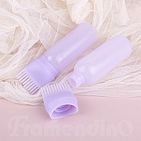 Framendino 4 Pack Purple Root Comb Applicator Bottles Hair Dye Bottle Plastic Brush Comb Bottle With Graduated Scale For Hair C