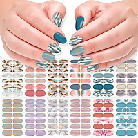 Danneasy 12 Sheets Nail Wraps For Women Gradient Color Nail Polish Stickers Self Adhesive Nail Polish Strips Gel Nail Strips Fin