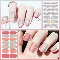 Danneasy 12 Sheets Nail Wraps For Women Gradient Color Nail Polish Stickers Self Adhesive Nail Polish Strips Gel Nail Strips Fin