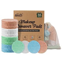 Homexcel Reusable Makeup Remover Pads 50 Pack Makeup Remover Cloth Face Pads For Facial Cleansingsoft Cotton Rounds For All Sk