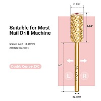 Melodysusie Crystal Top Red Heart Shape Nail Drill Bits 332 Large Barrel Carbide Bits Suitable For Manicure Pedicure Cuticl