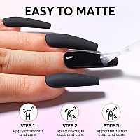 Nicedeco Gel No Wipe Matte Top Coat 15Ml Soak Off Matte Finish Long Lasting Diy Home Nail Salon