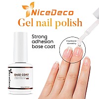 Nicedeco Gel Nail Polish Base Coat 15Ml Soak Off Hema Free Longlasting Diy Home And Nail Salon