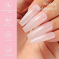 Nicedeco Rubber Base Gel For Nails Sheer Pink Rubber Gel U V Color Base Gel Nail Polish 15Ml 004