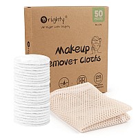 Orighty Microfiber Makeup Remover Pads 50 Count Makeup Remover Cloths With Laundry Bag Remove Makeup Just With Water Reusable