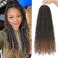 Lady Miranda Passion Twist Hair 18 Inch Jerry Curl Crochet Hair 3X Braid Hair Passion Twist Crochet Hair For Black Women Water W