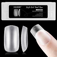 Hghdbt Short Square Nail Tips 150Pcs Upgraded Matte Soft Gel X Nail Tips Full Cover Acrylic Nail Tips Fake Nails Supplies Fals