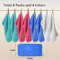 Nugilla Reusable Makeup Remover Cloths 8 Packs Microfiber Cleaning Cloth Fast Drying Facial Washcloth Ultra Soft Washing Towel